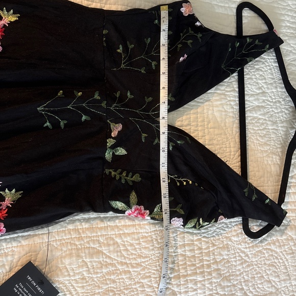 Lulus Soiree Blossom Black Floral Embroidered Mermaid Maxi Dress - Size S - Picture 10 of 11